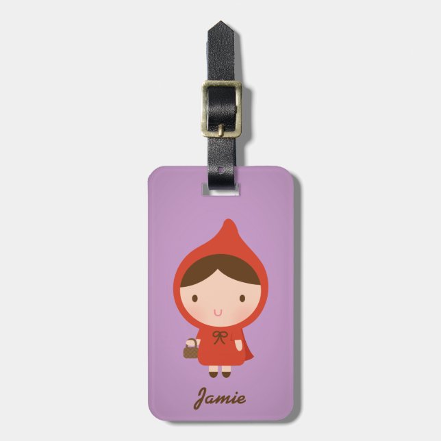 Étiquette À Bagage Petit Chaperon Rouge Conte de Fées pour Filles (Devant Vertical)