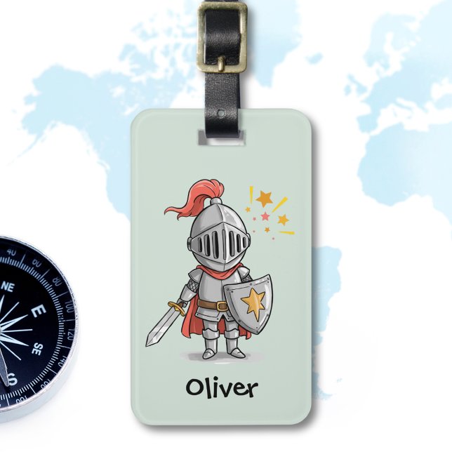 Étiquette À Bagage Petit Chevalier Mignon (Créateur téléchargé)