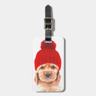 Étiquette À Bagage Petit chiot spaniel cocker mignon avec portrait ca