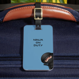 Étiquette À Bagage Petit guerrier de Ninja en bleu