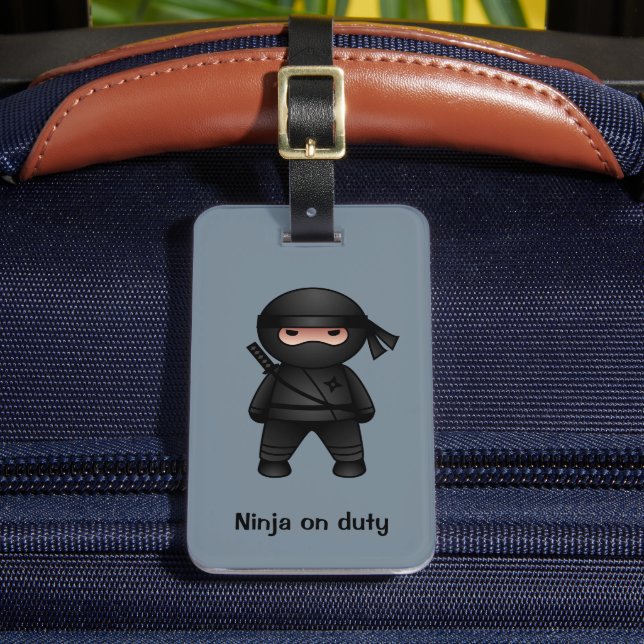 Étiquette À Bagage Petit guerrier de Ninja sur Grey (Insitu Rectoal 2)