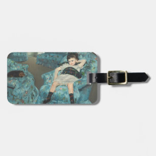 Étiquette À Bagage Petite fille dans un fauteuil bleu, 1878 (oi