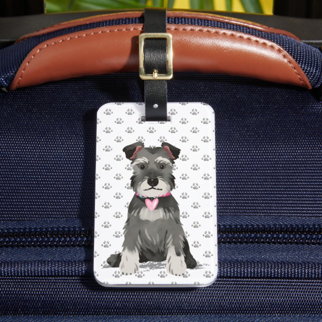 Étiquette À Bagage Petite fille Schnauzer (Insitu Rectoal 2)