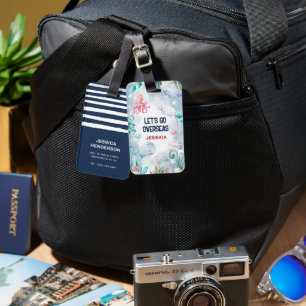 Étiquette À Bagage Petits enfants 'Allons à l'étranger' Voyage en mer