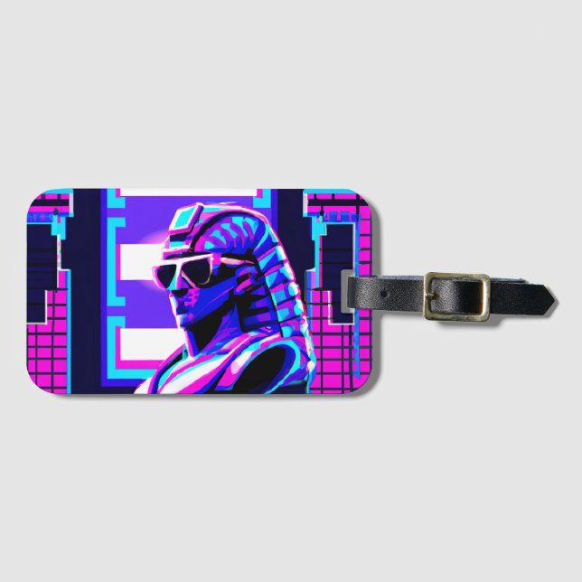 Étiquette À Bagage Pharaoh Synthwave (Devant Horizontal)