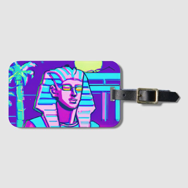 Étiquette À Bagage Pharaon Synthwave (Devant Horizontal)