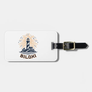 Étiquette À Bagage Phare de Biloxi Mississippi Lever du soleil