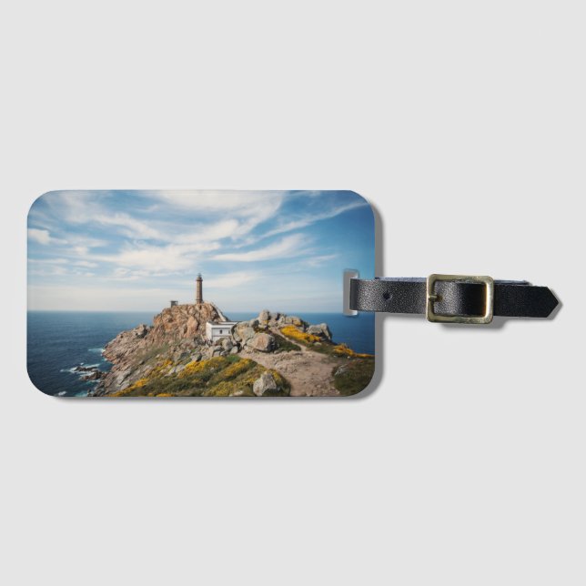 Étiquette À Bagage Phare et musée | Cabo Vilan Galicie Espagne (Devant Horizontal)