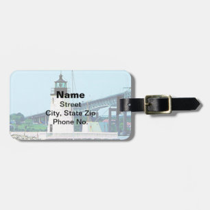 Étiquette À Bagage Phare, pont et bateaux, Newport, RI