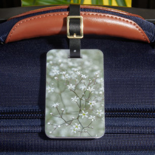 Étiquette À Bagage Photo botanique de la fleur de Gypsophile avec tex