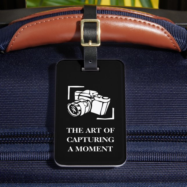 Étiquette À Bagage Photo de caméra citation noir et blanc personnalis (Insitu Rectoal 2)