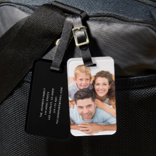 Étiquette À Bagage Photo de famille moderne