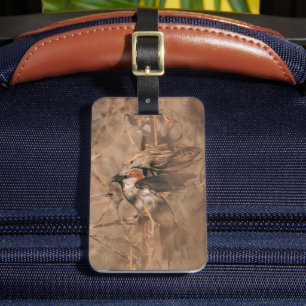 Étiquette À Bagage Photo de la nature avec texte d'oiseaux moineaux b