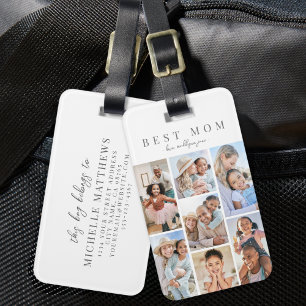 Étiquette À Bagage Photo de maman personnalisée