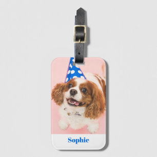 Étiquette À Bagage Photo de votre chien ou animal de compagnie, Nom b