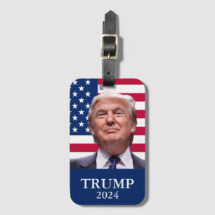 Étiquette À Bagage Photo Donald Trump - Président 2024