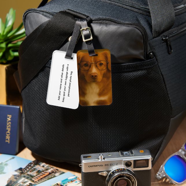 Étiquette À Bagage Photo personnalisée (Recto & Verso)