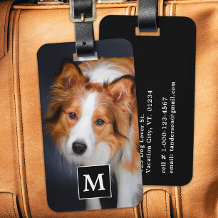 Étiquette À Bagage Photo Personnalisée Famille Animaux de Compagnie M