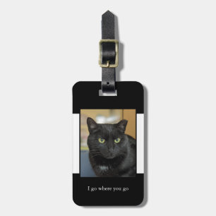 Étiquette À Bagage Photo pour animaux de compagnie noir et blanc