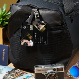 Étiquette À Bagage Photographe de code QR du logo de la société minim