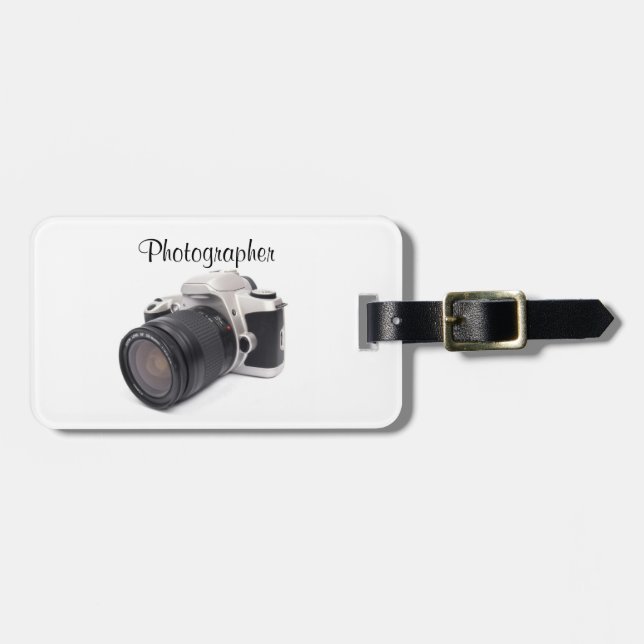 Étiquette À Bagage Photographe - étiquette de bagage (Devant horizontal)
