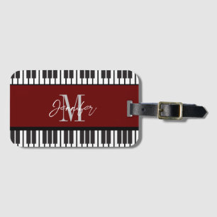 Étiquette À Bagage Piano Monogramme Nom Personnalisé