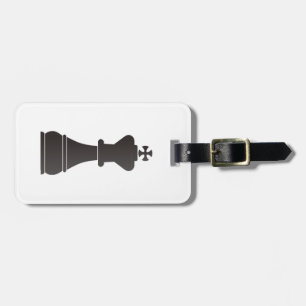 Étiquette À Bagage Pièce d'échecs noire de roi