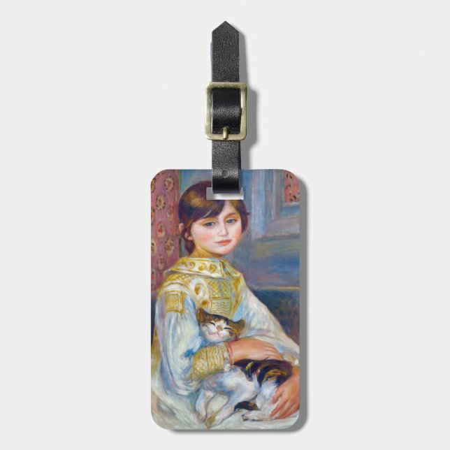 Étiquette À Bagage Pierre-Auguste Renoir - Enfant avec chat (Devant Vertical)