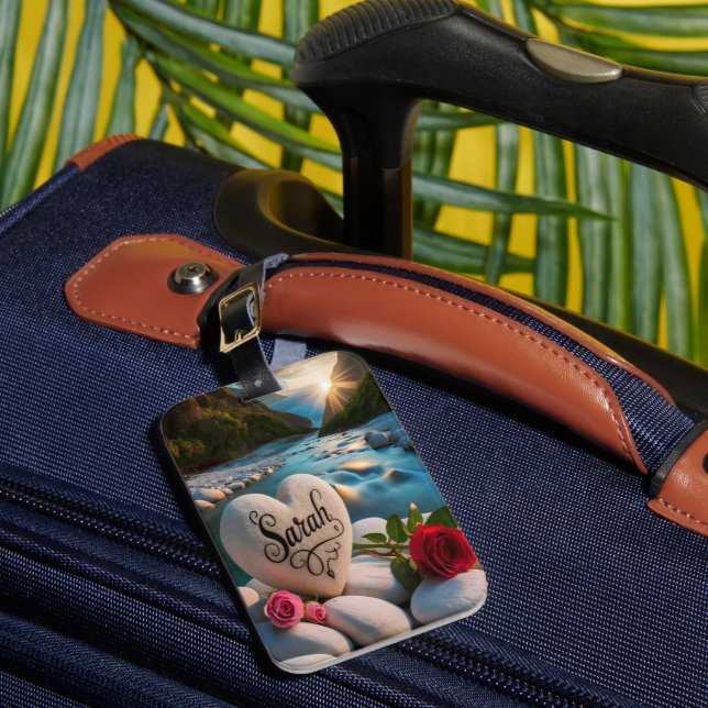 Étiquette À Bagage Pierre de coeur au bord de la rivière (Insitu Rectoal 1)