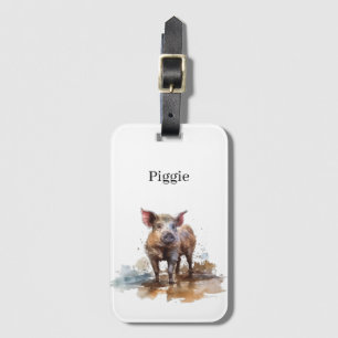Étiquette À Bagage Piglet en jeu, personnalisation