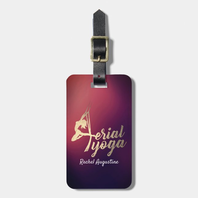 Étiquette À Bagage Pilates de méditation de YOGA aérien instructeur d (Devant Vertical)