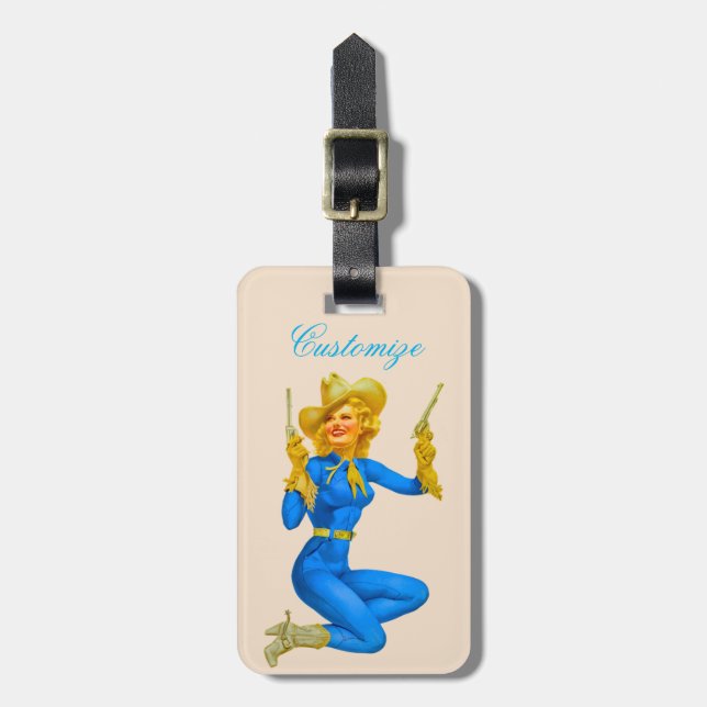 Étiquette À Bagage Pin-up de la petite fille Thunder_Cove (Devant Vertical)