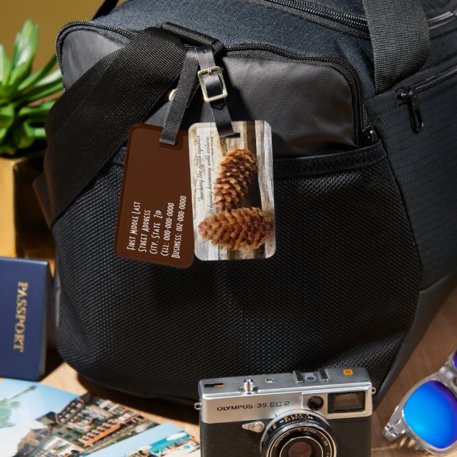 Étiquette À Bagage Pinceau de pin brossé Art numérique personnalisé (Recto & Verso)