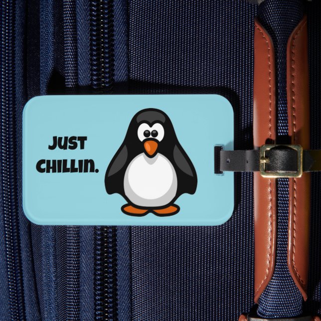 Étiquette À Bagage Pingouin de dessin cool - Juste Chillin' Arctic Vi (Insitu Rectoal 4)