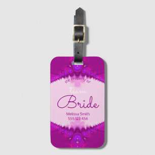 Étiquette À Bagage Pink Country Style Team Bride Bagage iD Tags