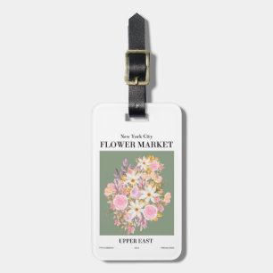 Étiquette À Bagage Pink Green New York City Flower Market