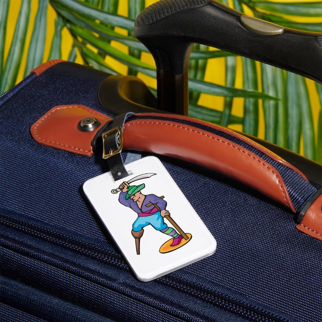 Étiquette À Bagage Pirate avec jambe de bois et épée (Créateur téléchargé)