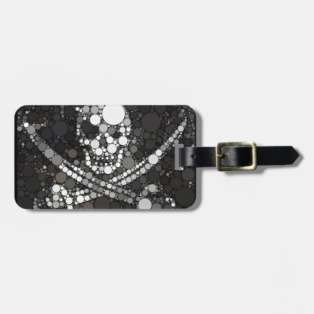 Étiquette À Bagage Pirate noir blanc (Devant horizontal)