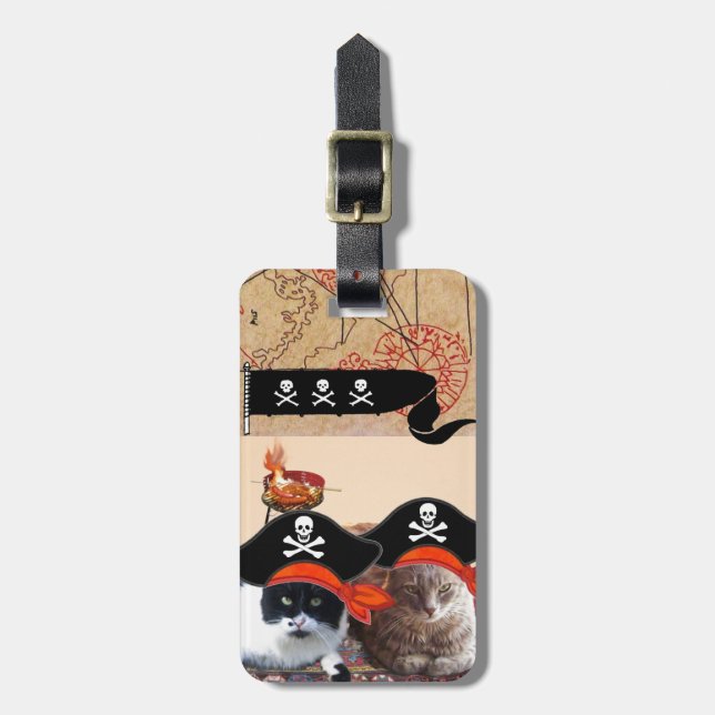 ÉTIQUETTE À BAGAGE PIRATES ET PIRATES ANCIENS CARTES DE TRÉSOR (Devant Vertical)