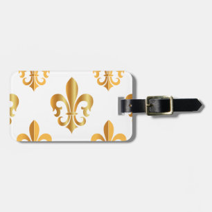 Étiquette À Bagage PixDezines fleur de lis/faux or/do-it-yourself arr
