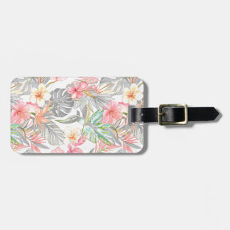 Étiquette À Bagage PixDezines Vintage Pastel H2 Hawaii Floral Foliage