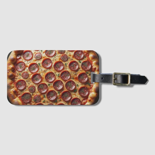 Étiquette À Bagage Pizza - Pizza Vibes de voyage (Devant Horizontal)