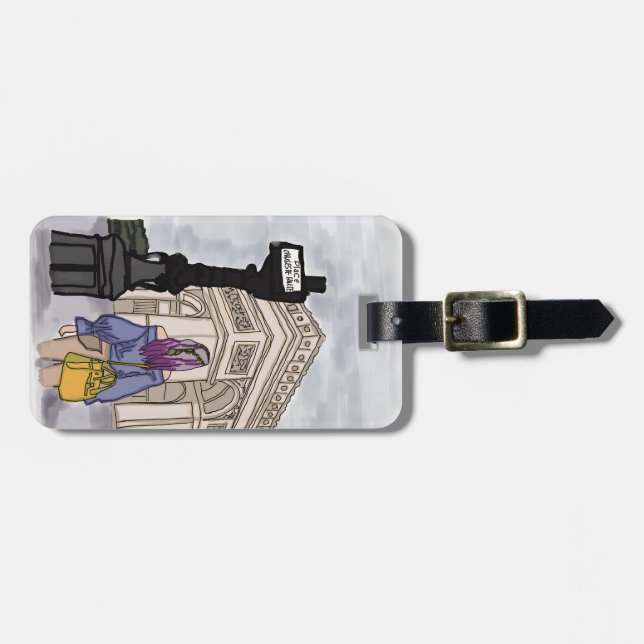 Étiquette À Bagage Place Charles de Gaulle Paris. (Devant horizontal)