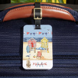 Étiquette À Bagage Plage amusante Scène été Océan Monogramme<br><div class="desc">Profitez de cette scène estivale de plage amusante et colorée — profitez-en pour vous-même ou vraiment spécial et unique en tant que cadeau personnalisé. Pour toute question de conception,  envoyez un courriel à charmdesignstudio@rcn.com et nous serons heureux de vous aider.</div>