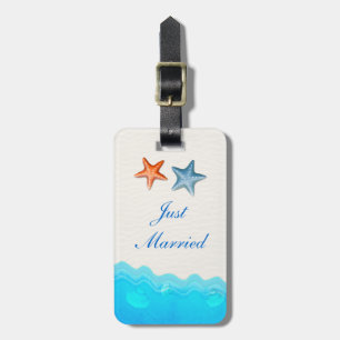 Étiquette À Bagage Plage Avec Mariage Starfish Juste Marié