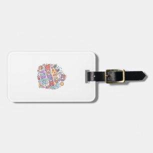 Étiquette À Bagage Plage de Licorne Vibes Fantaisiste Fond Blanc
