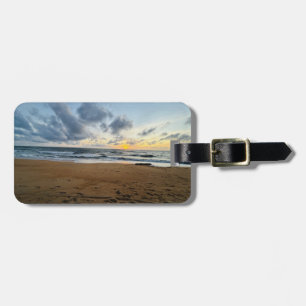 Étiquette À Bagage plage de sable tropical océan l'aventure commence