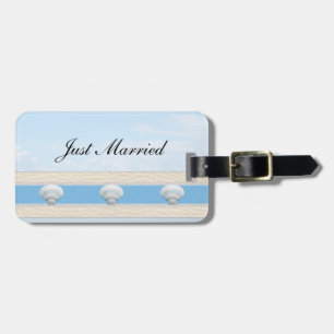 Étiquette À Bagage Plage De Seashell Juste Mariée