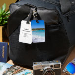 Étiquette À Bagage Plage exotique Île tropicale Paradis<br><div class="desc">Un tag bagage avec une photo d'une plage sur l'île grecque de Crète. Une belle plage tropicale bleue au surf mousse. Merveilleuse destination de voyage tranquille.</div>