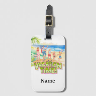 Étiquette À Bagage Plage Famille Vacances avec nom